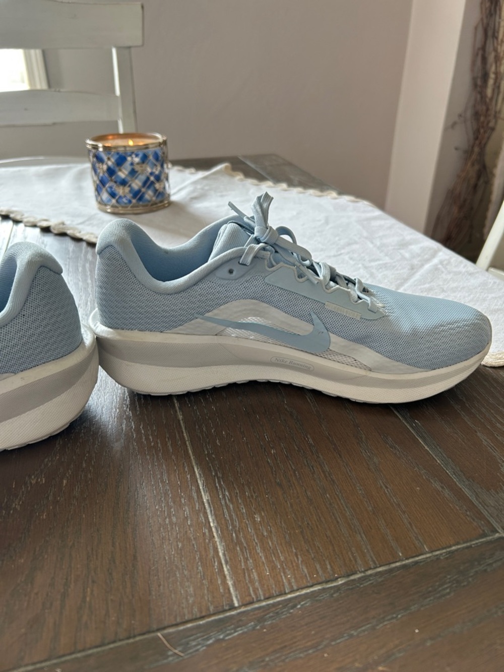 Nike Women's Downshifter 13 Light Blue and White Athletic Sneakers - Picture 5 of 11